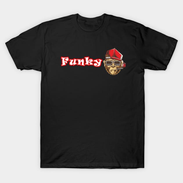 Funky Rapper Monkey T-Shirt by Graphic designs by funky